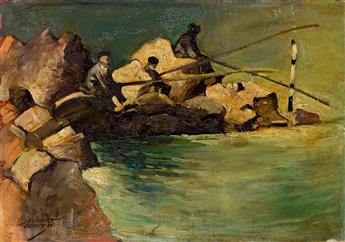 ALBERT ALEXANDER SMITH (1896 - 1940) Fishing off the Mediterranean Coast.                                                                        